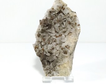 Calcite and  Chalcopyrite Greek mineral raw crystal healing stone white gifts