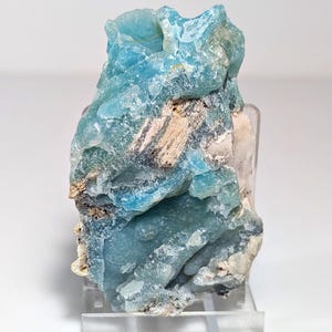 Smithsonit blågrön elektrisk på stenen, grekiskt mineral, rå gåva, sällsynt exemplar, helande stenar