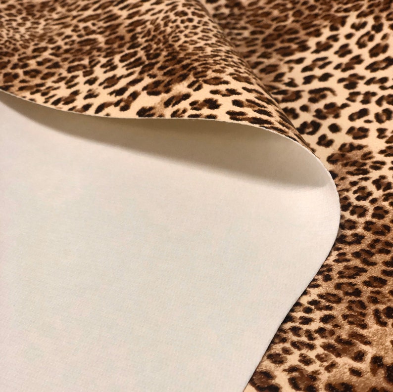 LEOPARD Animal Print Leatherette Faux Leather Vinyl Etsy