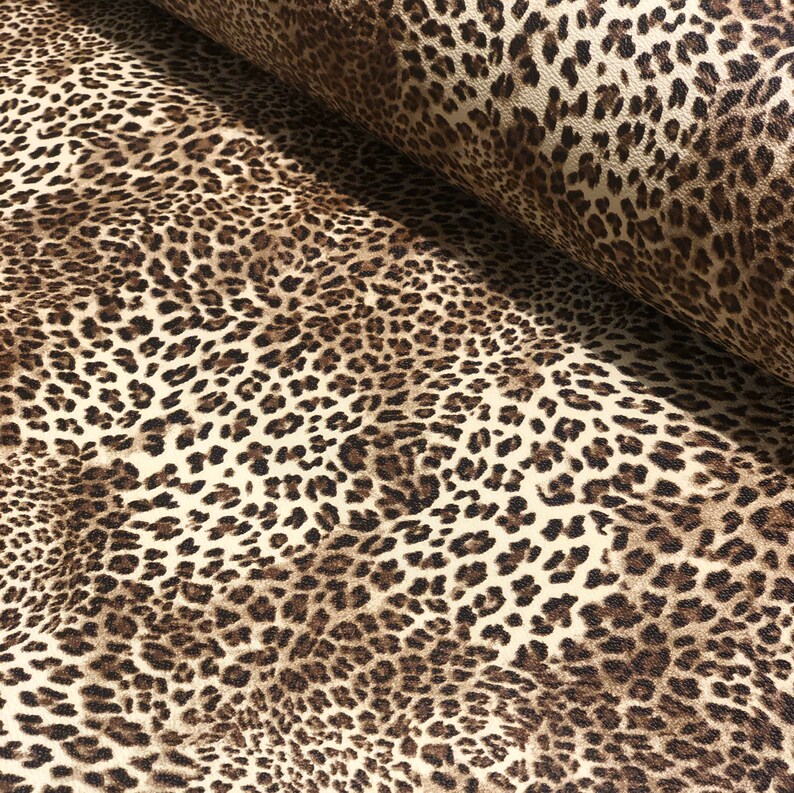 LEOPARD Animal Print Leatherette Faux Leather Vinyl Etsy