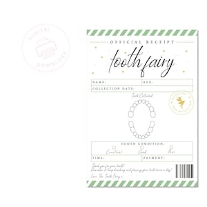 Tooth Fairy Receipt | Official Tooth Fairy | Tooth Fairy | Digital Download | Editable Download | Tooth Fairy Ideas | Tooth Fairy Letter