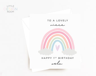 Personalised Birthday Card | Daughter Card | Niece Card | Personalised Card | Birthday | Girls Birthday | Rainbow Birthday | Birthday Love