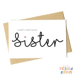 Tarjeta para hermana / Tarjeta de cumpleaños para hermana / Regalo para hermana / Tarjeta personalizada / Regalo para ella / Personalizado / Regalo personalizado / Tarjeta para ella /