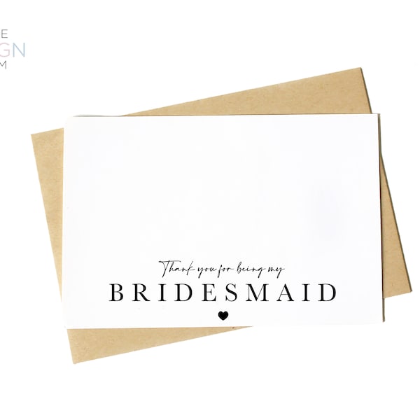 Wedding Thank You Cards | Bridesmaid Thank You | Maid Of Honour Thank You | Wedding Day Cards | Wedding Day Card | Wedding Day Thank You