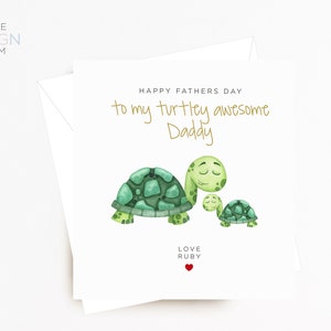 Día del padre / Tarjeta del día del padre / Regalo del día del padre / Día del padre / Día del padre / Papá / Papá nuevo / Padre / Tarjeta de tortuga / Día del papá / Papá