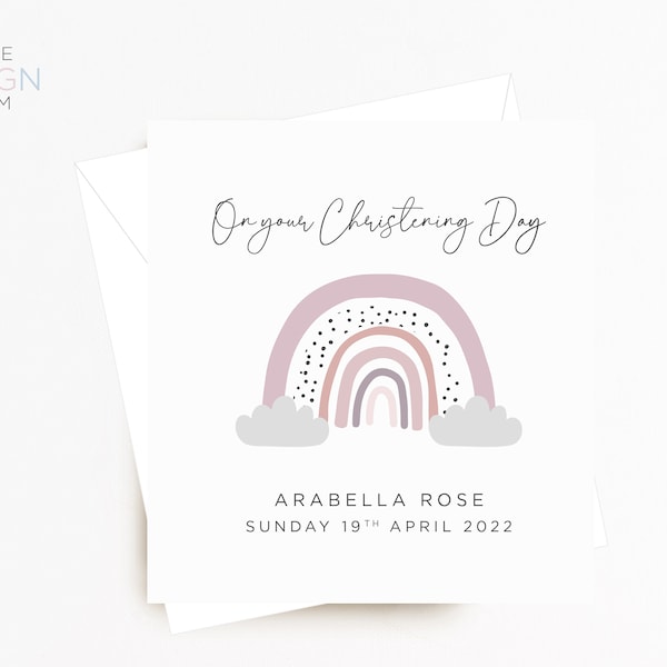 Christening Girls Card Etsy