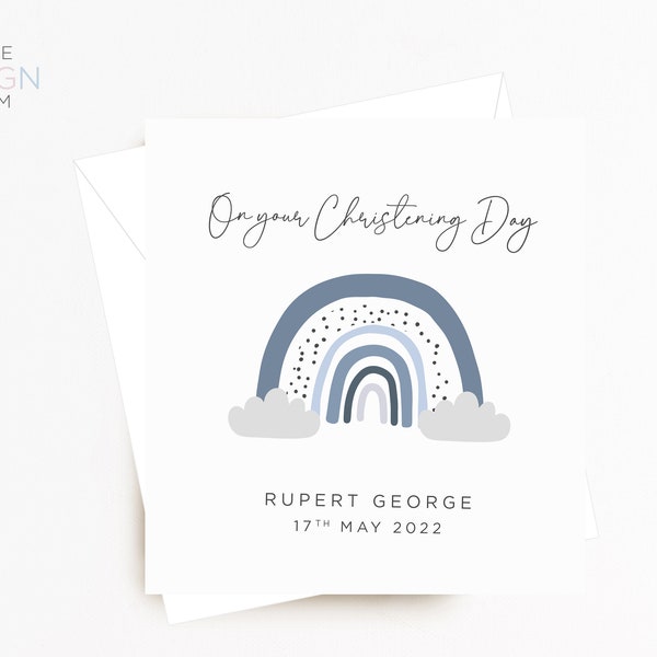 Christening Card | Boys  Christening Card | Christening | Baptism | Baptism Card | Christening Gift | Personalised Card | Personalised |