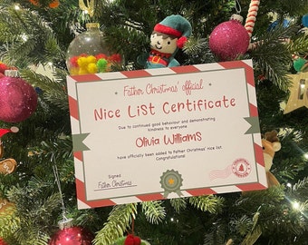 Carta Oficial do Pai Natal | Carta Oficial do Papai Noel | Belo Certificado | Certificado de Papai Noel | Certificado de Pai Natal | Boa lista