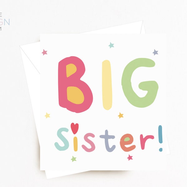 New Sibling Card | Big Sister Card | Big Brother Card | Big Sister | Big Brother | New Big Brother | New Big Sister | New Sibling Gift