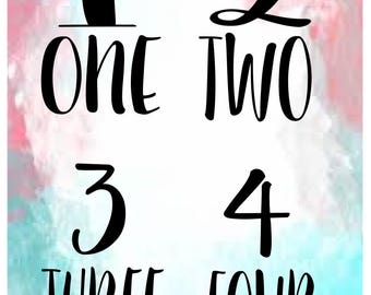 Numbers Svg, Counting Svg, Learning Svg, Lettered Number Svg, Pretty Font Svg, Digital Download, Cut file