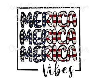 MERICA png, MERICA sublimation download, Independence Day png, digital file, 4th of July png
