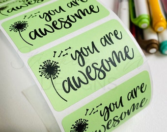 Happy Mail Labels, You Are Awesome Stickers, Business Packaging Stickers, Thank You Labels, Dandelion Small Business Labels