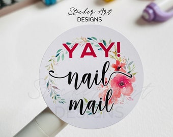 16 Happy Mail Labels, Packaging Stickers, Color Street Stickers, Nail Mail Stickers, Spring Labels, Thank You Stickers, Business Logo Labels