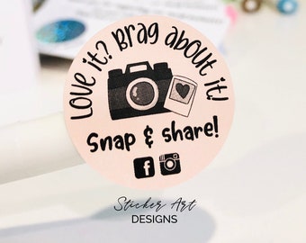 42 Love it? Snap & Share Stickers, Social Media Stickers, Business Sticker, Happy Mail Sticker, Custom Business Labels, Small Shop Stickers