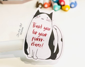 Thank You for Purchase Stickers, Packaging Labels, Cat Stickers, Thank You Stickers, Thank you order Stickers, Business Stickers