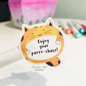 30 Enjoy Your Purchase Stickers, Envelope Seal Stickers, Fun Cat Stickers, Thank You Stickers, Business Stickers, Funny Happy Mail Stickers