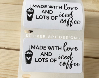 Coffee Stickers, Made with Love Stickers, Business Stickers, Custom logo Stickers, Small Business Stickers, Packaging Stickers, Fun Stickers