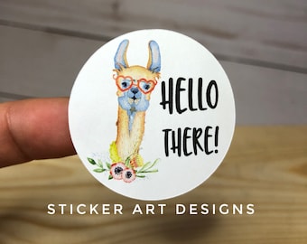 30 Llama Stickers, Alpaca Stickers, Small Business Sticker, HELLO THERE! Stickers, Funny Cute Stickers, Packaging Stickers, Fun Labels, Boho