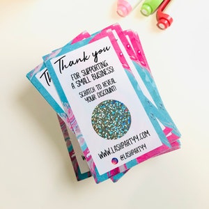 Small Business Scratch off Cards, Packaging Supplies, Thank You Scratch Off Card, Thank You Cards, Business Cards, Eyelashes Promo Cards