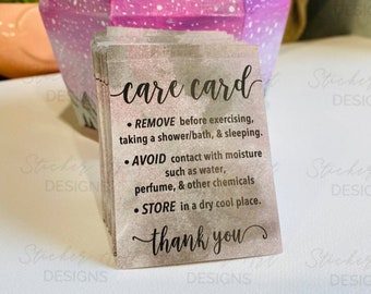 Gray Jewelry Care Cards, Wash Care cards, Watercolor Care Cards, Instructions Cards, Business Care Instructions, Thank You Business Cards