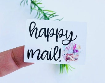 32 HAPPY MAIL Stickers, WATERCOLOR Succulent Sticker, Journal Bullet Stickers, Planner Stickers, Business Stickers, Spring Business Stickers