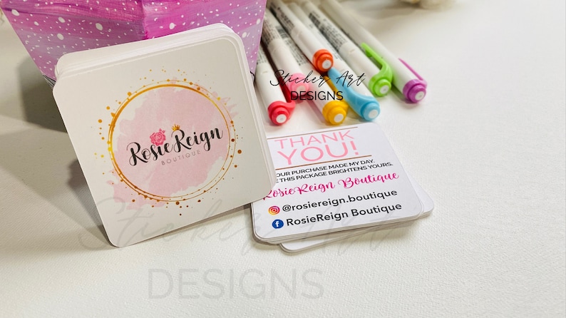 Custom Logo Business Cards, 2.5 Business Marketing Cards, Craft Show Supplies, Business Card, Thank You Cards, Personalized Logo Cards image 7