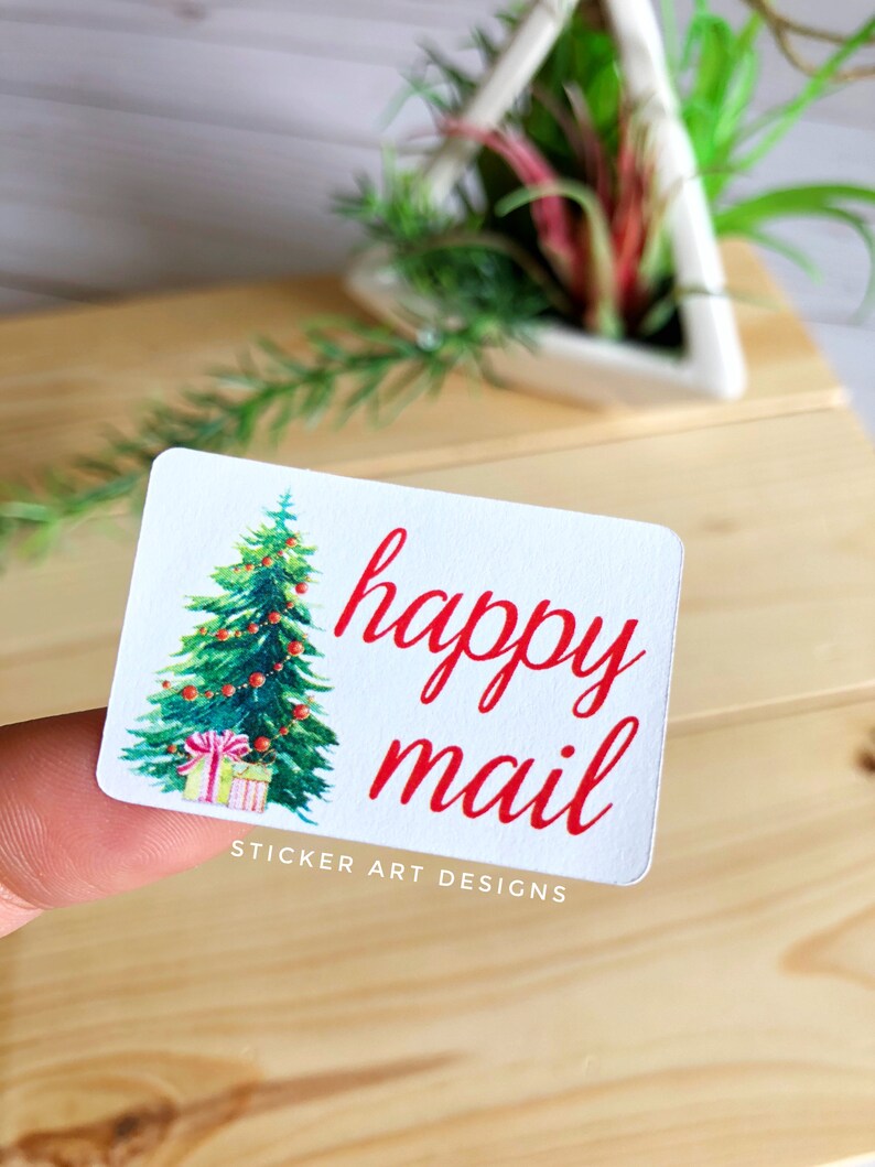 Small Business Stickers Holiday Season Stickers Happy Post Stickers Christmas Packaging Stickers Shipping Labels 45 Happy Mail Stickers