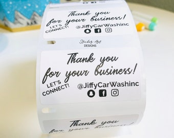 100/150/200 Custom Thank You for your Business Stickers, Thank You Labels, Small Business Stickers, Logo Social Media Packaging Stickers