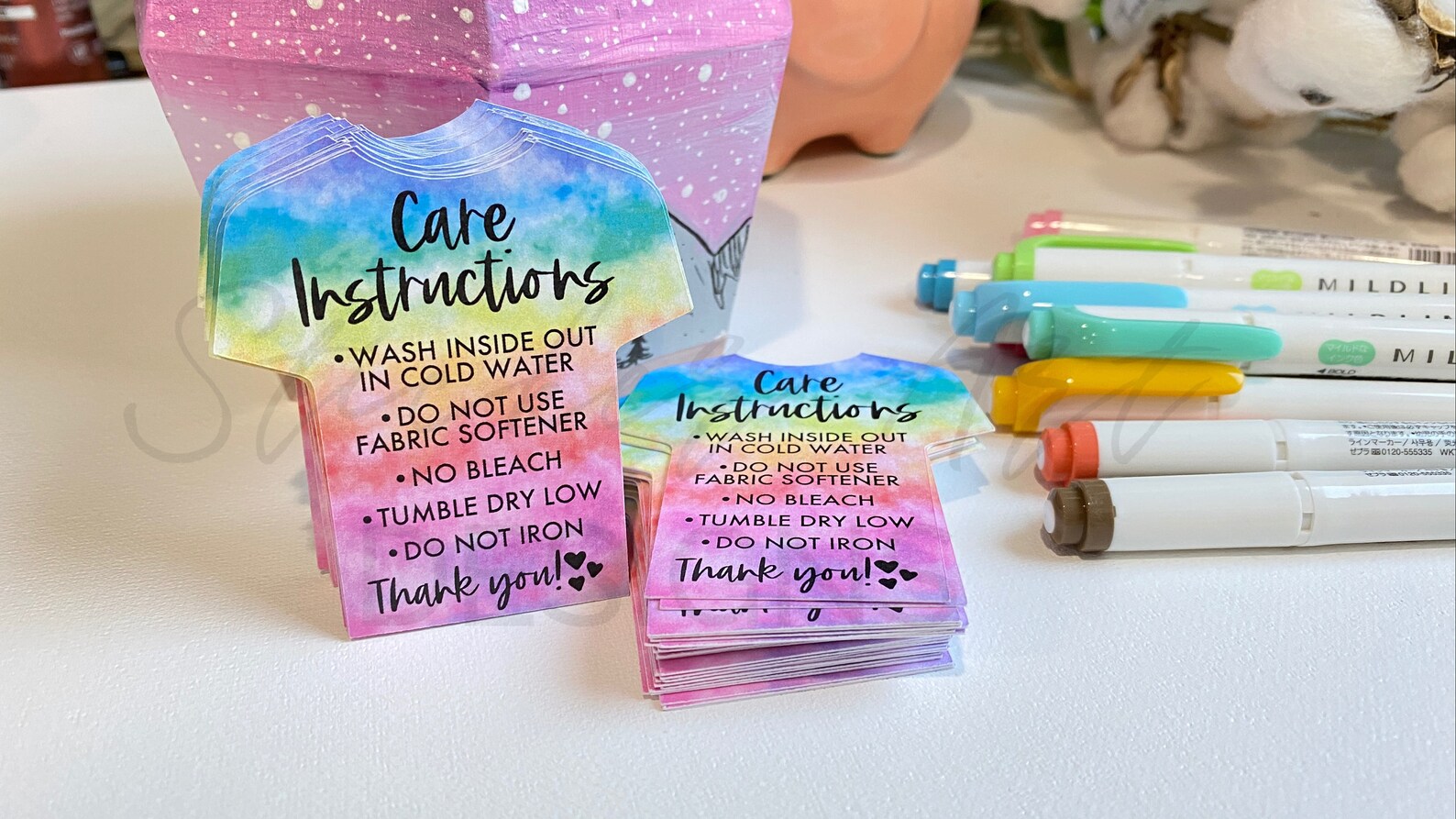 Tie-Dye Sublimation Shirt Care Cards Custom T-Shirt Supplies | Etsy