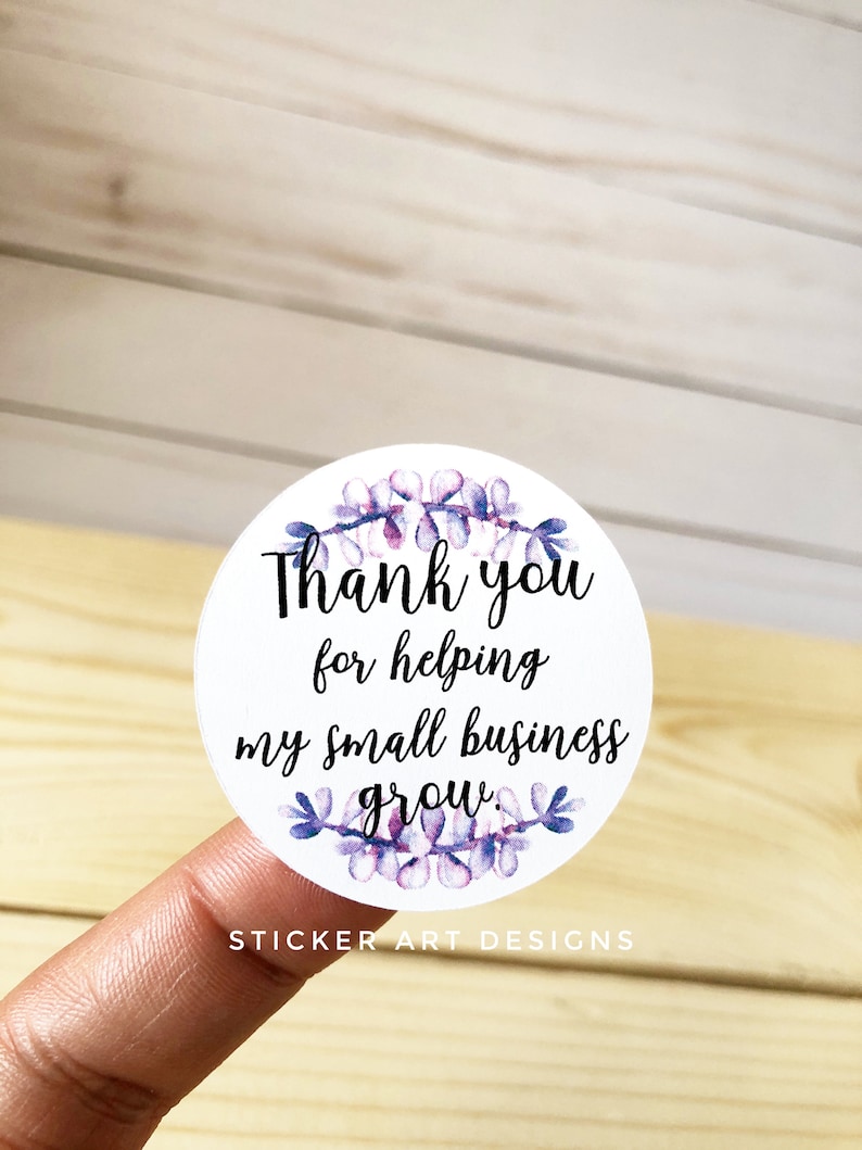 purple thank you stickers cute small business stickers