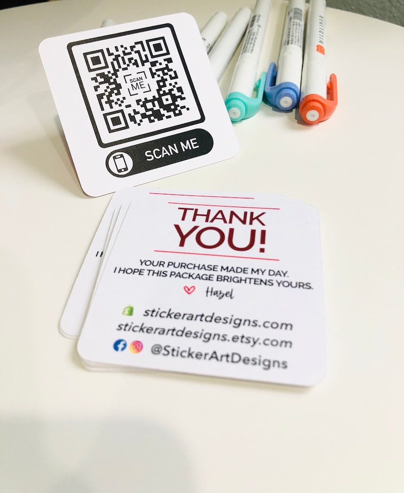 Custom QR Code Business Cards Business Marketing Cards Craft Etsy