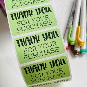 Thank You For Your Purchase Stickers, Thank You Labels, Business Stickers, Packaging Stickers, Custom Colored Stickers, Custom Logo Labels image 1