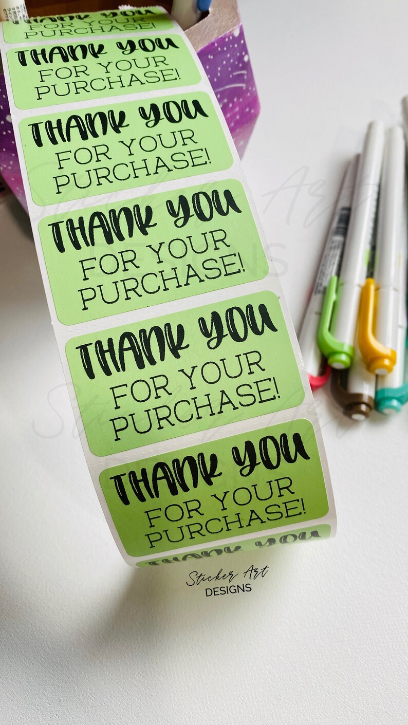 Thank You For Your Purchase Stickers, Thank You Labels, Business Stickers, Packaging Stickers, Custom Colored Stickers, Custom Logo Labels image 1