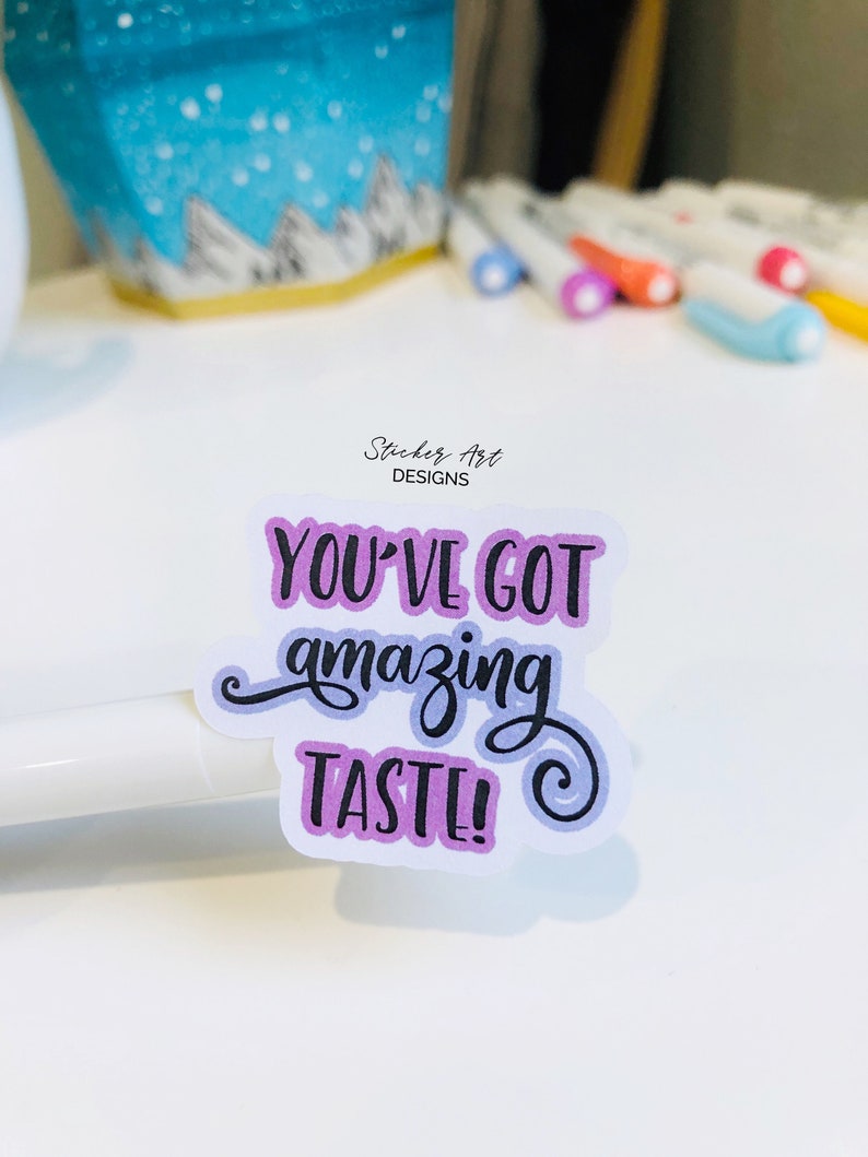 You've Got AMAZING TASTE Stickers, Happy Mail Labels, Eyelash Packaging Stickers, Thank you Stickers Business, Purple Custom Labels image 3