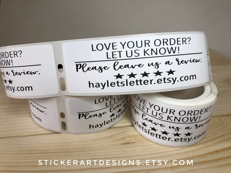 Leave Us a Review Stickers Etsy Review Reminder Etsy Review Etsy