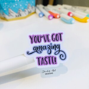 You've Got AMAZING TASTE Stickers, Happy Mail Labels, Eyelash Packaging Stickers, Thank you Stickers Business, Purple Custom Labels image 2