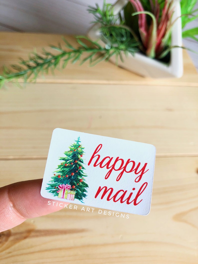Small Business Stickers Holiday Season Stickers Happy Post Stickers Christmas Packaging Stickers Shipping Labels 45 Happy Mail Stickers