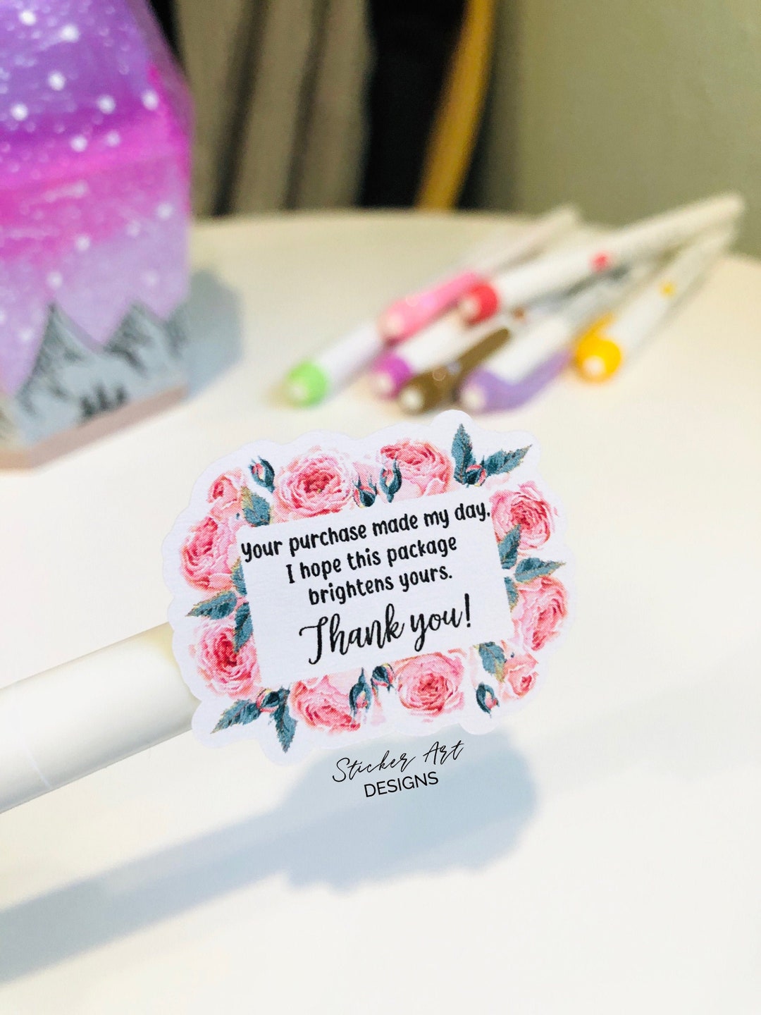 36 Thank You Stickers Happy Mail Floral Labels Packaging - Etsy