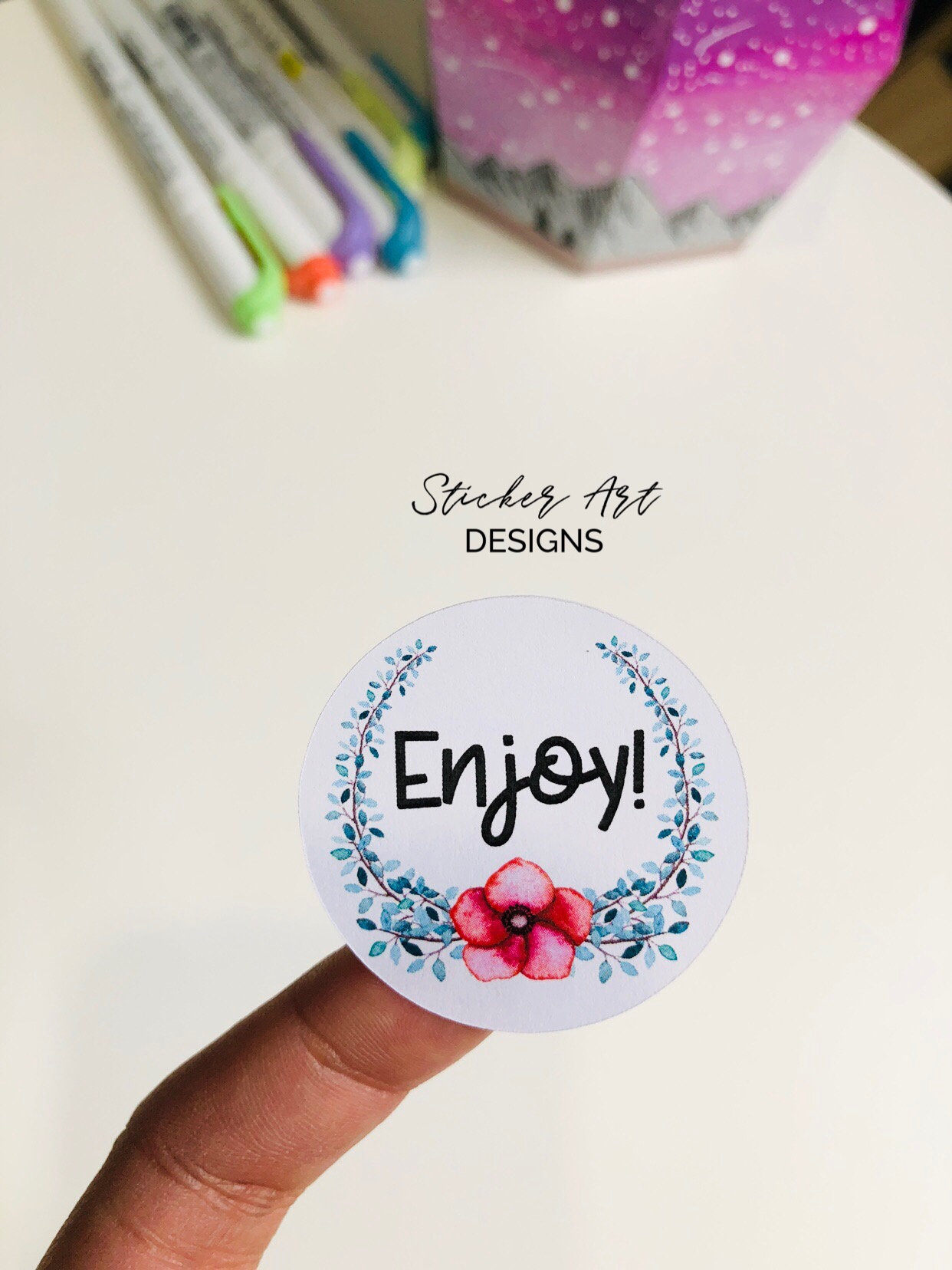 16 Enjoy! Stickers, Happy Mail Stickers, Small Business Stickers, Busi –  Sticker Art Designs