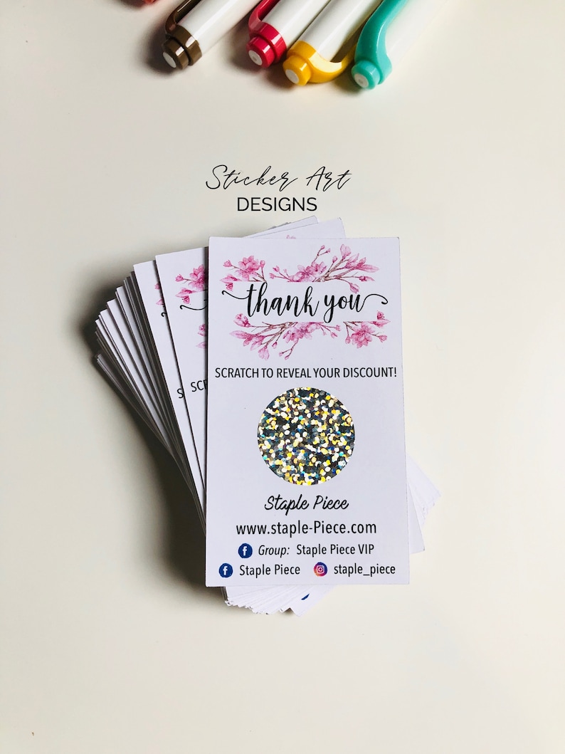 Small Business Cards Packaging Supplies Custom Business Cards Thank You Scratch Off Cards BUSINESS Order Inserts Scratch Off Win Cards