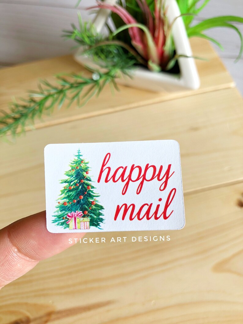 Small Business Stickers Holiday Season Stickers Happy Post Stickers Christmas Packaging Stickers Shipping Labels 45 Happy Mail Stickers