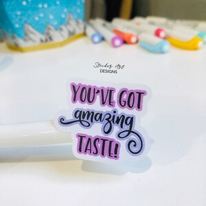 You've Got AMAZING TASTE Stickers, Happy Mail Labels, Eyelash Packaging Stickers, Thank you Stickers Business, Purple Custom Labels image 5