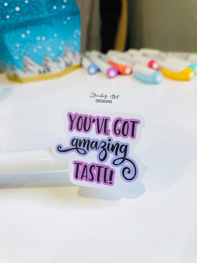 You've Got AMAZING TASTE Stickers, Happy Mail Labels, Eyelash Packaging Stickers, Thank you Stickers Business, Purple Custom Labels image 5