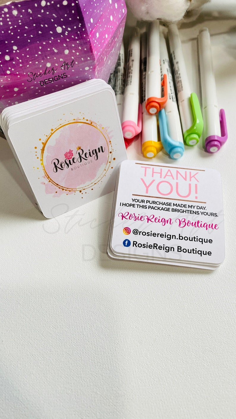 Custom Logo Business Cards, 2.5 Business Marketing Cards, Craft Show Supplies, Business Card, Thank You Cards, Personalized Logo Cards image 2