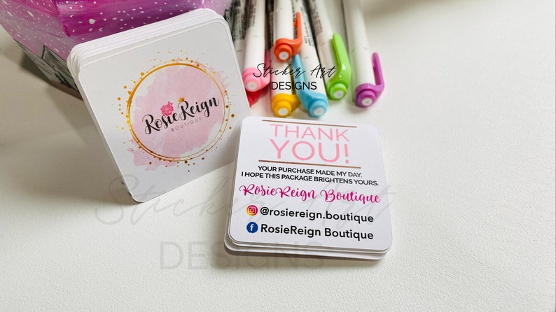Custom Logo Business Cards, 2.5 Business Marketing Cards, Craft Show Supplies, Business Card, Thank You Cards, Personalized Logo Cards image 4