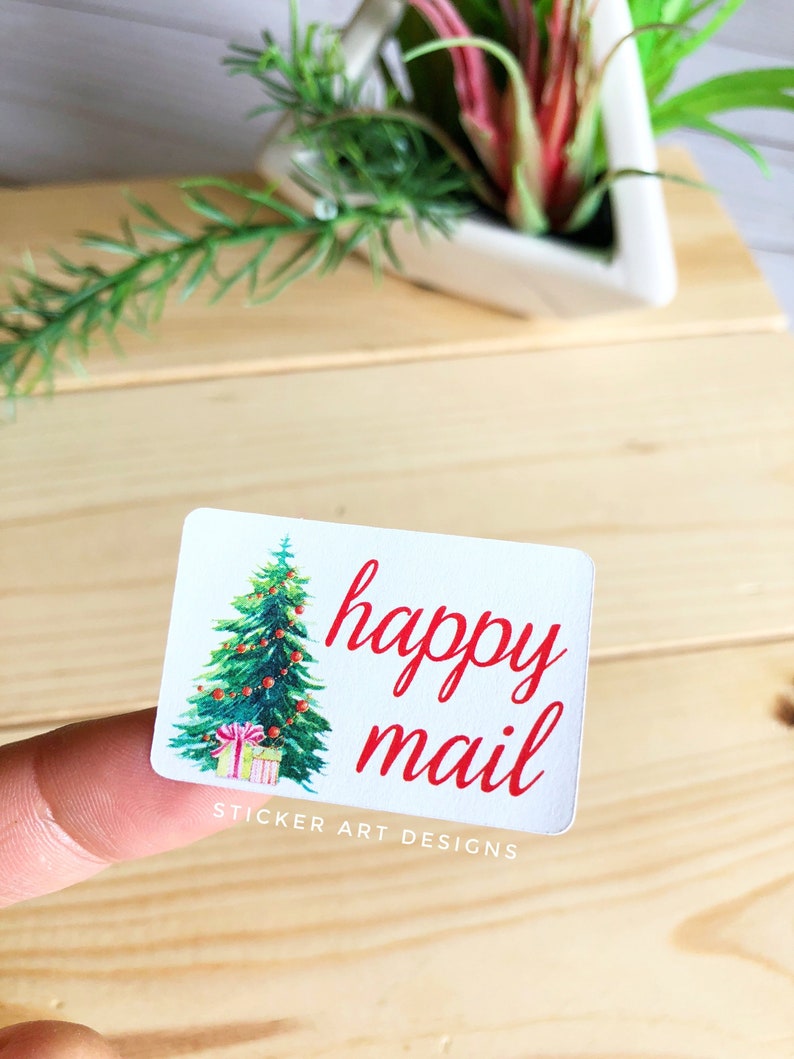 Small Business Stickers Holiday Season Stickers Happy Post Stickers Christmas Packaging Stickers Shipping Labels 45 Happy Mail Stickers
