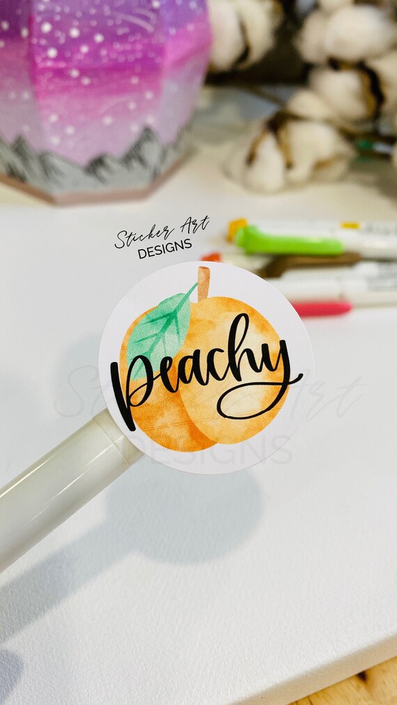 16 PEACHY Stickers Georgia Peach Labels Happy Mail Labels | Etsy