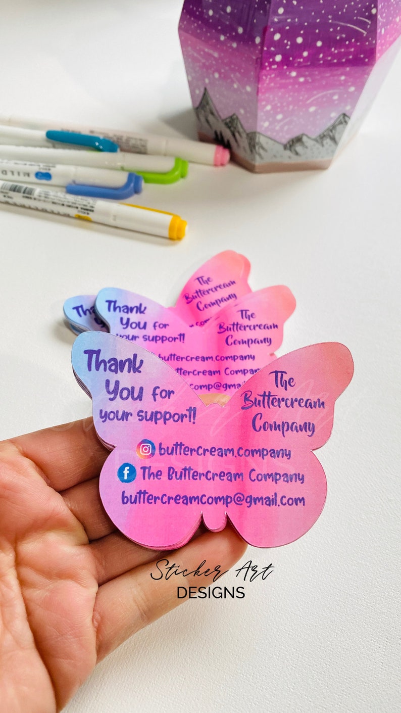 Thank You Packaging Card Custom Pink Thank You Cards Pink Etsy