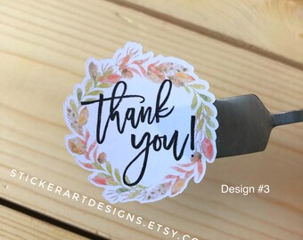 30 Customized Thank you Stickers, Wedding Thank You Cards, Product Shipping Labels, Thank you packaging stickers, Matte THANK YOU Stickers