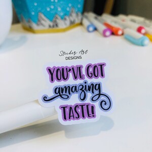 You've Got AMAZING TASTE Stickers, Happy Mail Labels, Eyelash Packaging Stickers, Thank you Stickers Business, Purple Custom Labels image 4